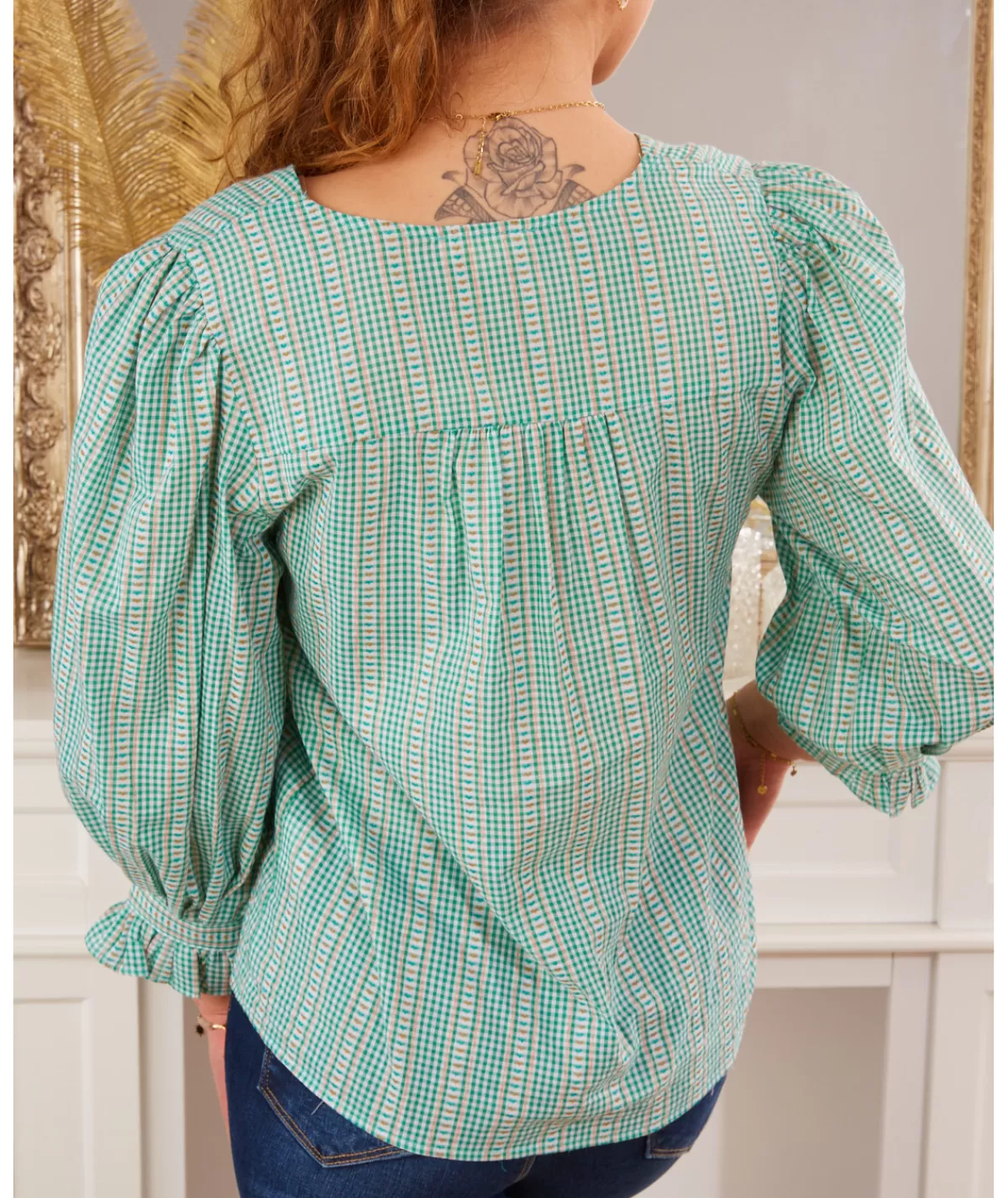 La boutique de Lilie Chemises>CHEMISE MAEVA Vert