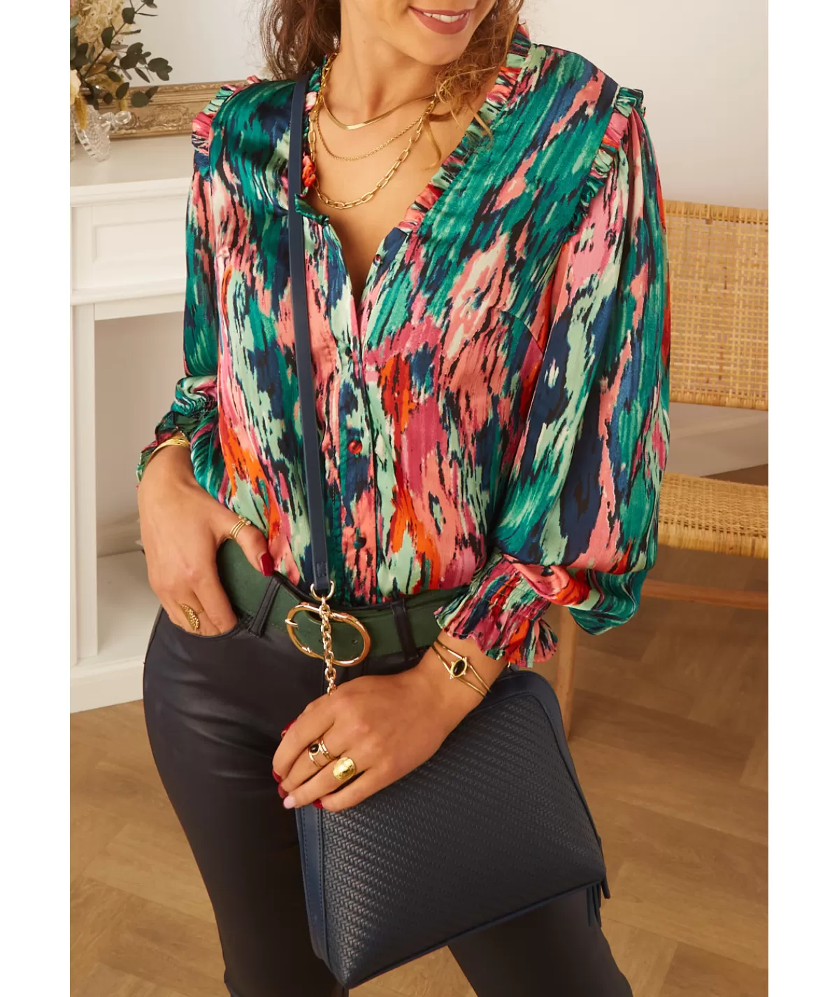 La boutique de Lilie Chemises>CHEMISE MARLENE Vert