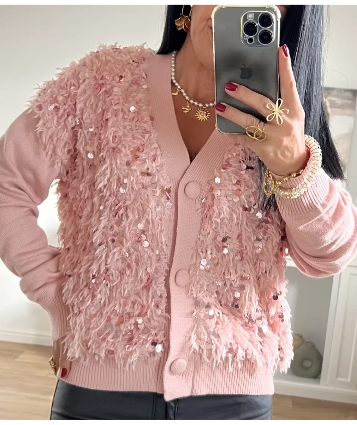 La boutique de Lilie Pulls / Gilets>GILET JORDANA Rose