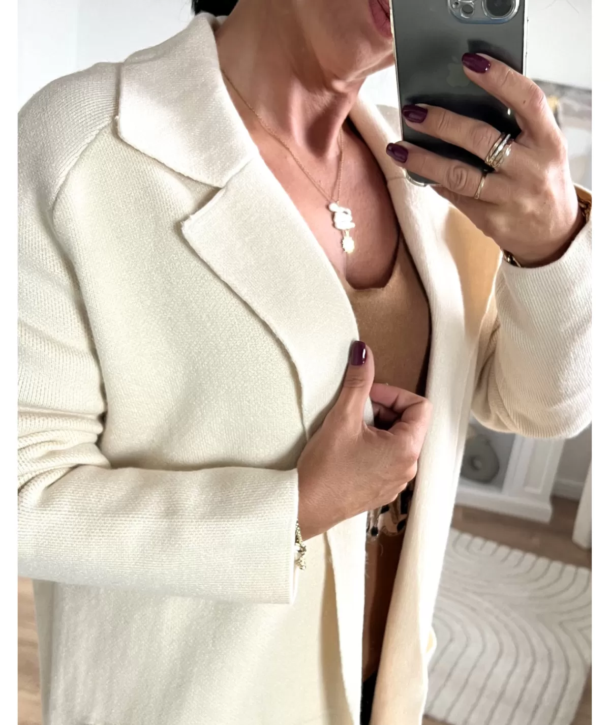 La boutique de Lilie Pulls / Gilets>GILET MANTEAU CHARLOTTE Beige