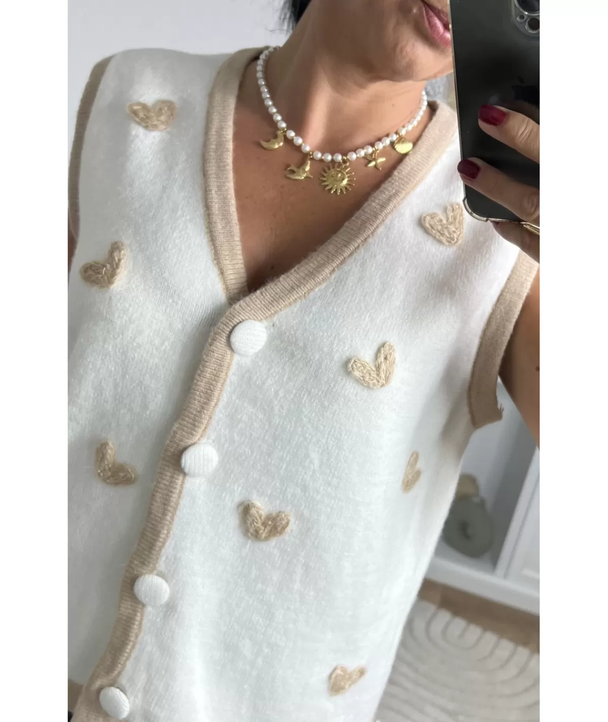 La boutique de Lilie Pulls / Gilets>GILET MARJORIE Beige