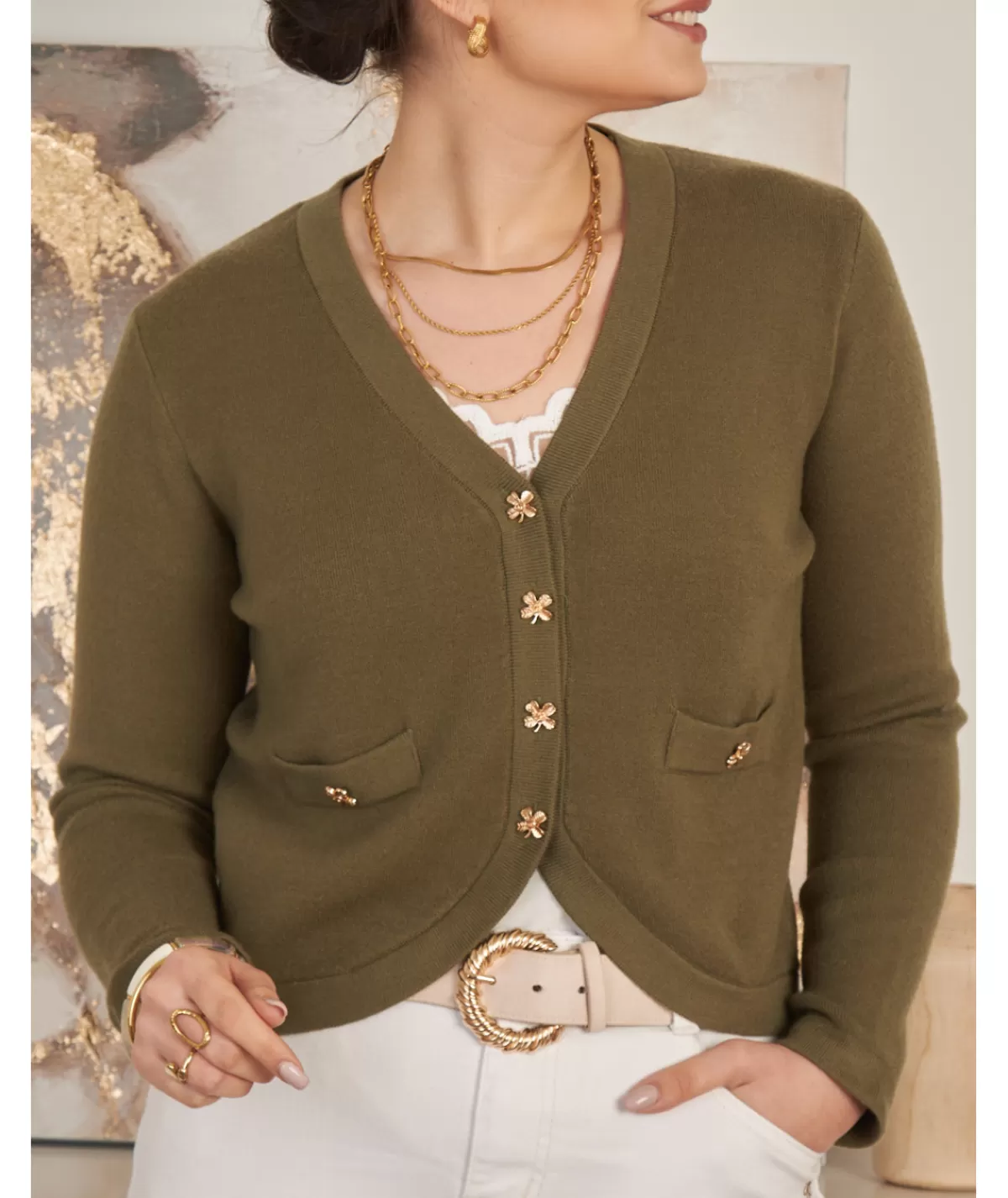 La boutique de Lilie Pulls / Gilets>GILET NOUMEA Kaki