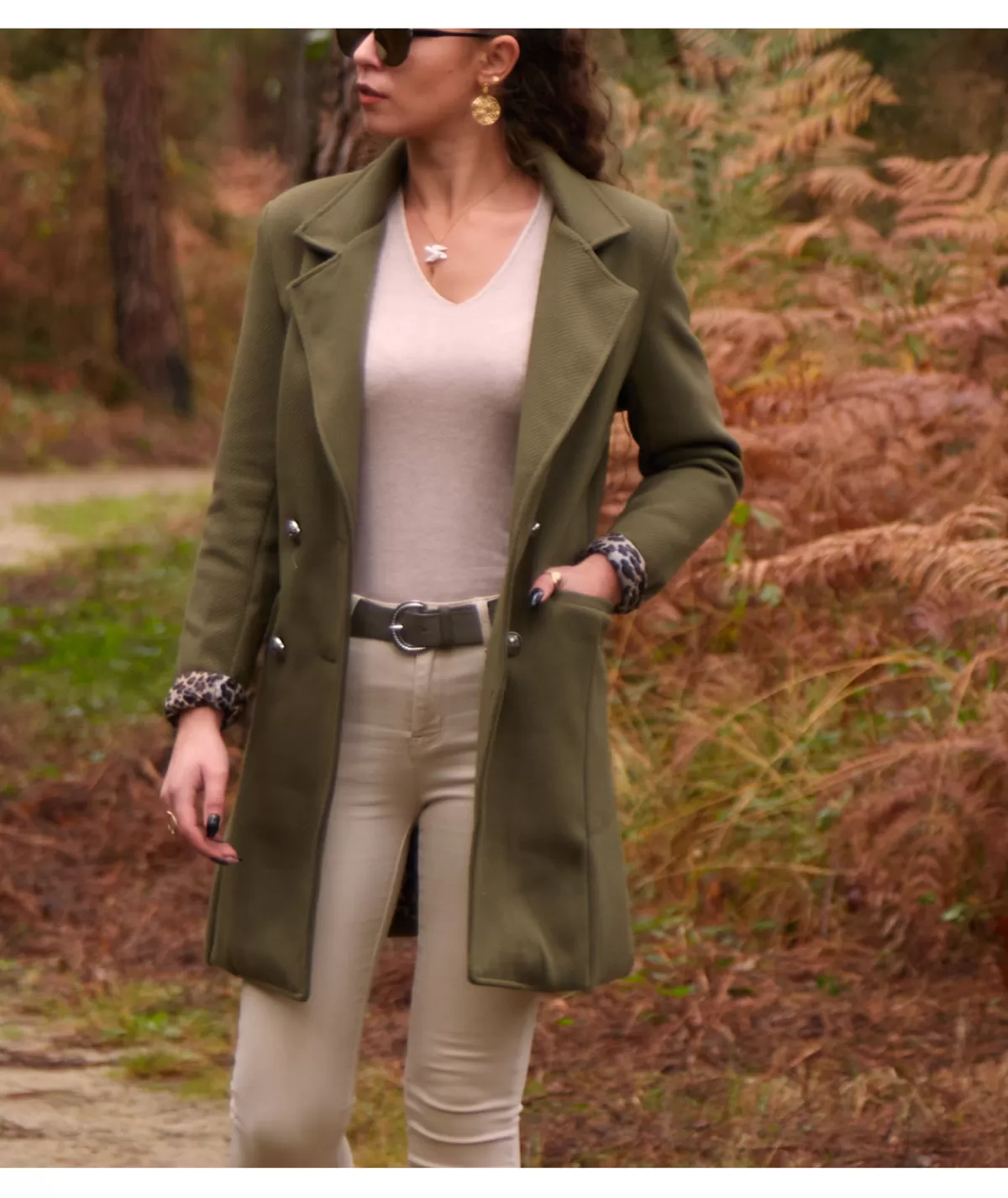 La boutique de Lilie Manteaux>MANTEAU CAPUCINE Kaki