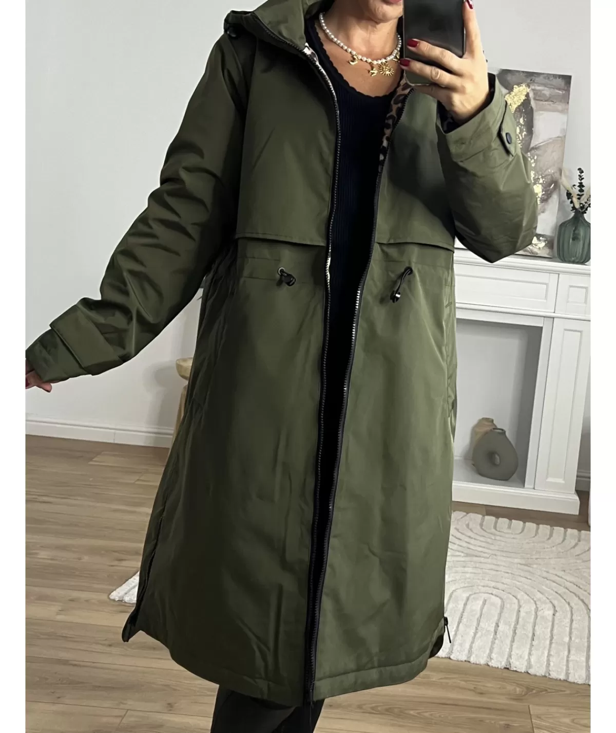 La boutique de Lilie Manteaux>MANTEAU DELPHINE LONG Kaki