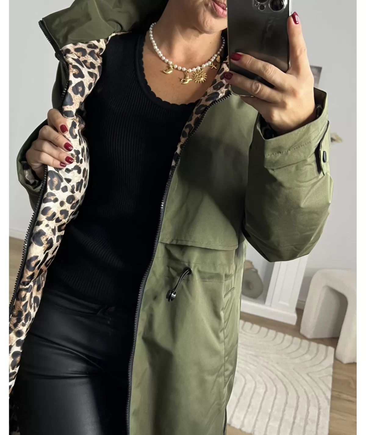 La boutique de Lilie Manteaux>MANTEAU DELPHINE LONG Kaki