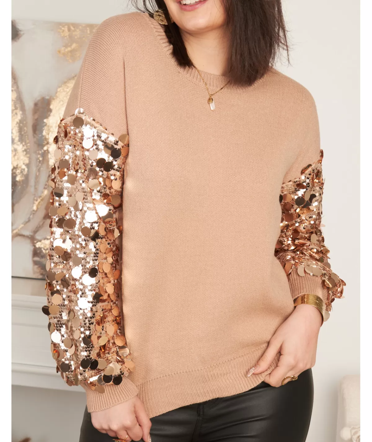 La boutique de Lilie Pulls / Gilets>PULL AZELIE Camel