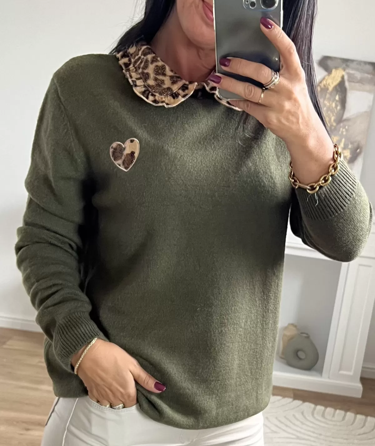 La boutique de Lilie Pulls / Gilets>PULL BASILE Kaki