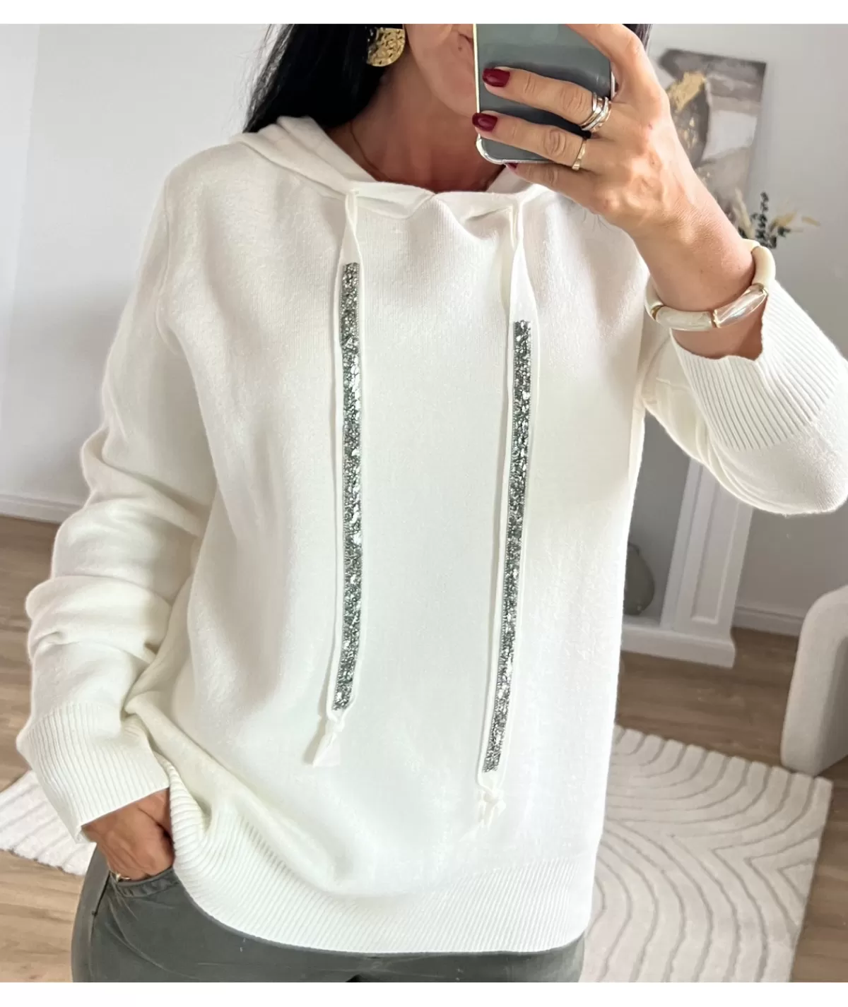 La boutique de Lilie Pulls / Gilets>PULL BERNADETTE Blanc
