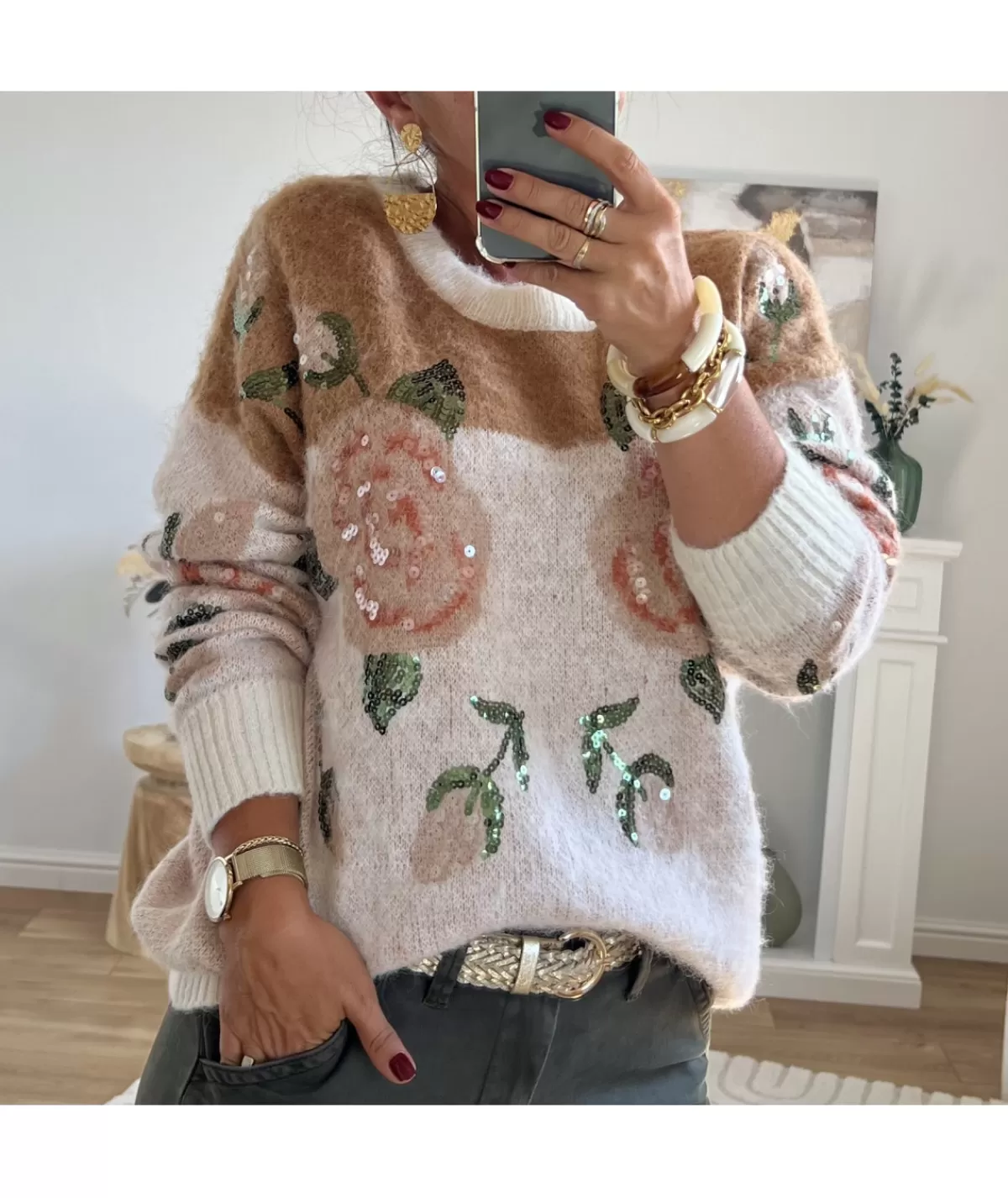 La boutique de Lilie Pulls / Gilets>PULL CARLA Camel