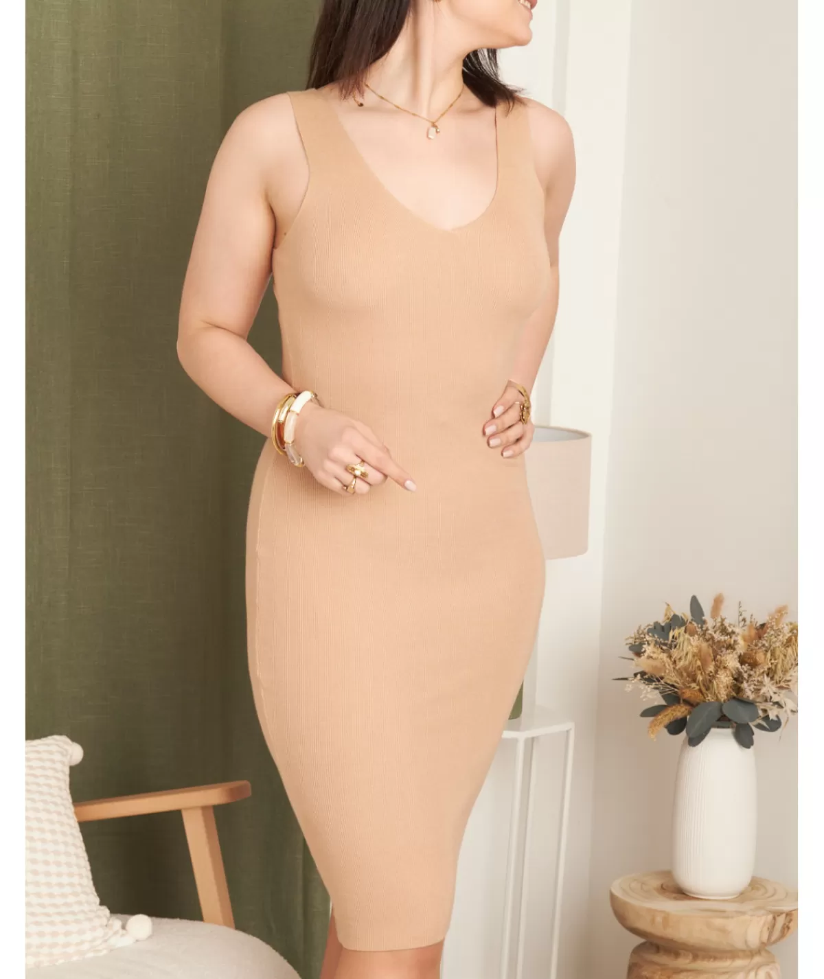 La boutique de Lilie Robes>ROBE PULL STACY Camel