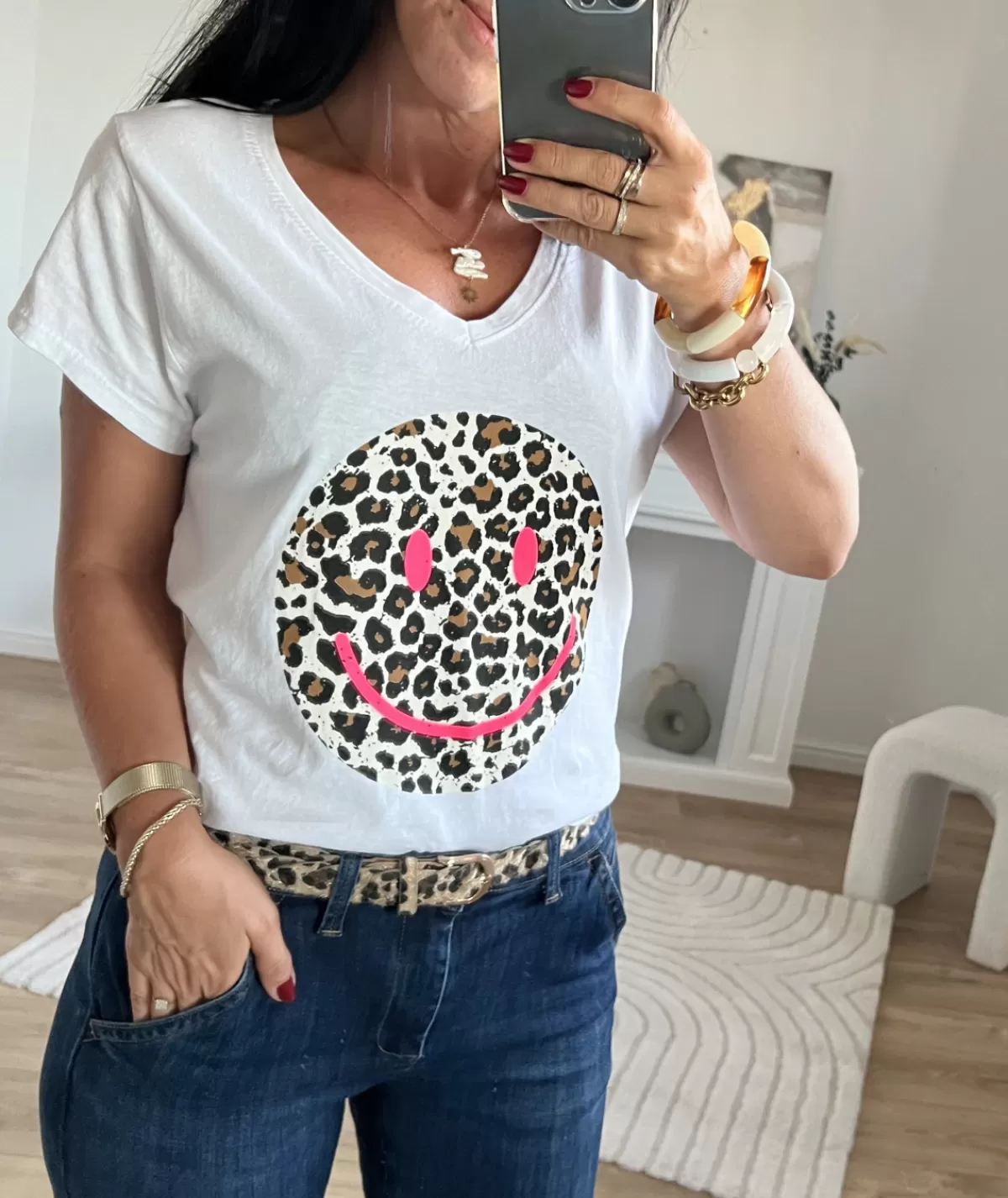 La boutique de Lilie T-shirts>TEE SHIRT CARINE Blanc