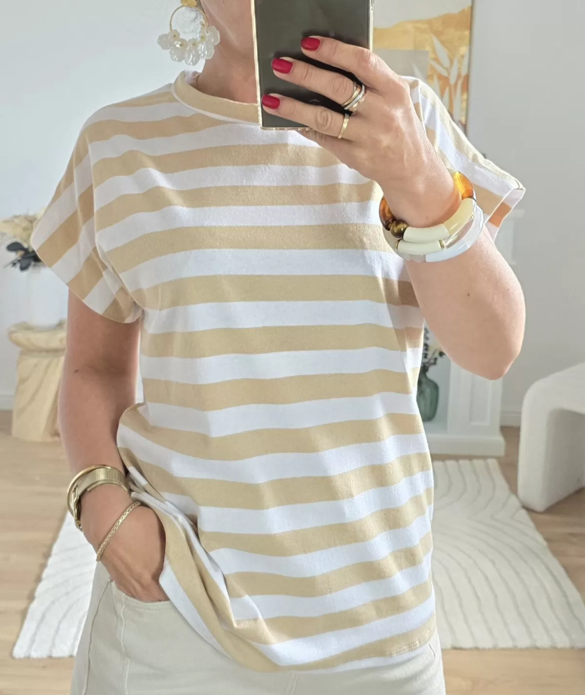 La boutique de Lilie T-shirts>TEE SHIRT CLAUDIA Camel
