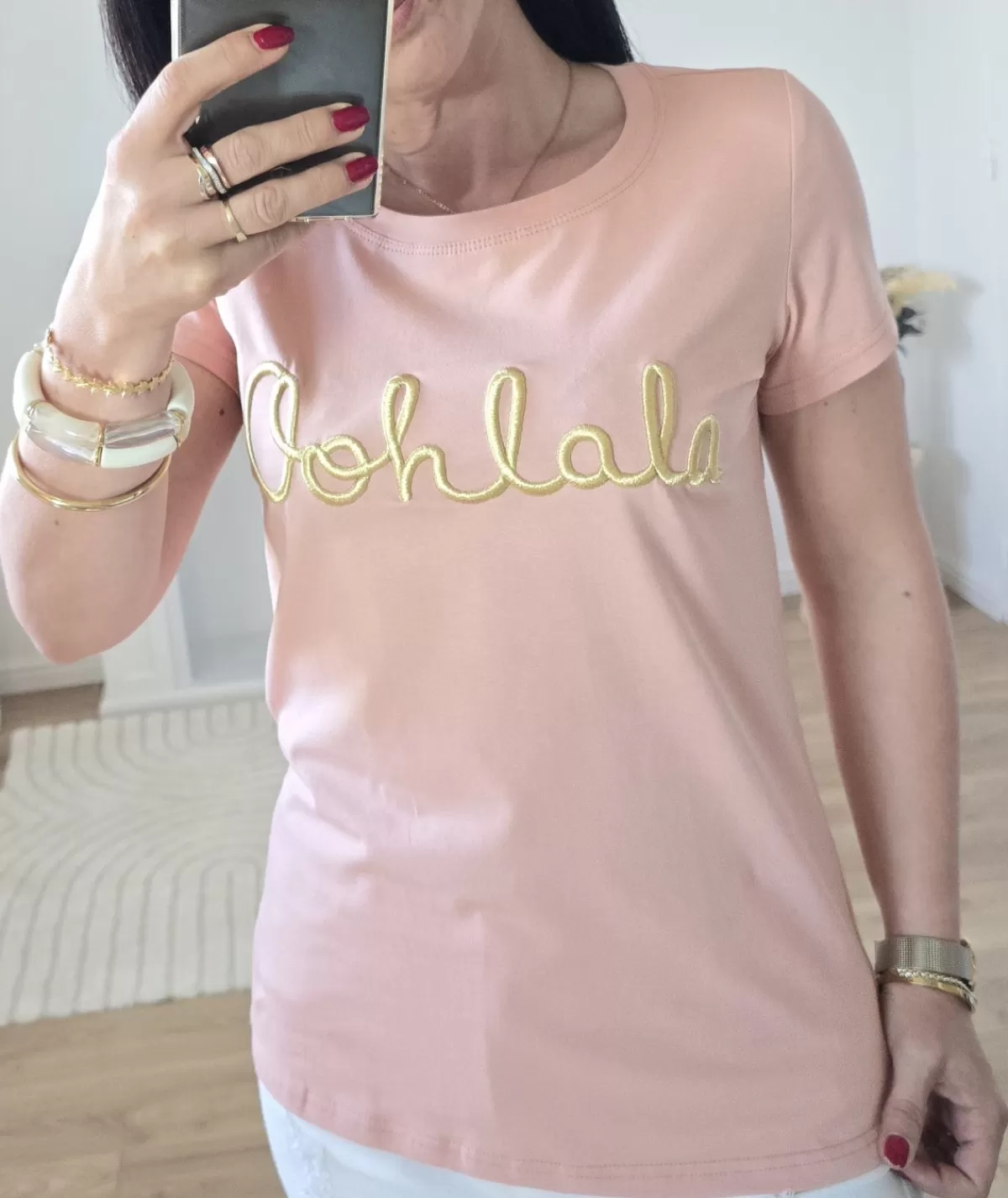La boutique de Lilie T-shirts>TEE SHIRT IDYLLE Saumon