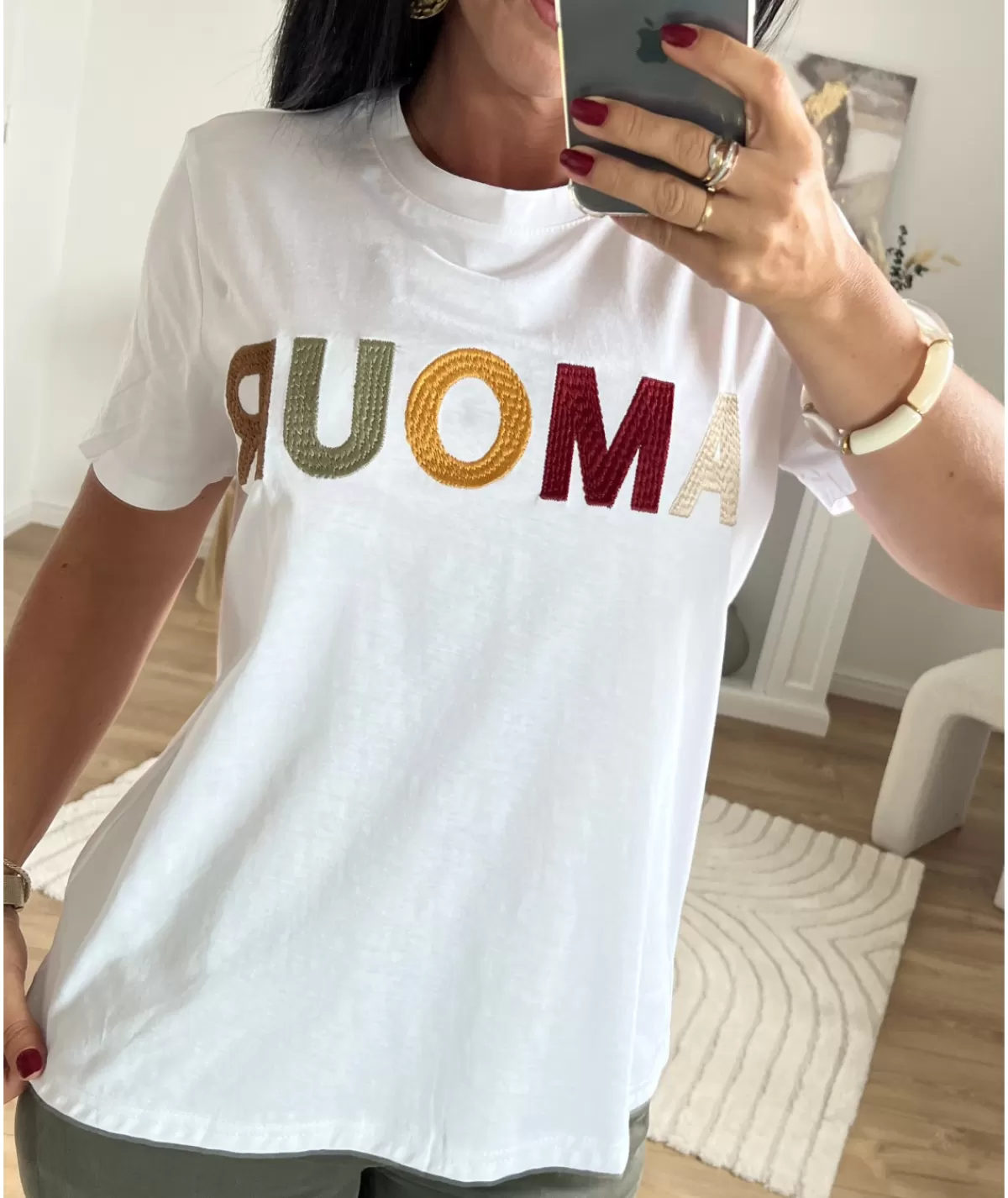 La boutique de Lilie T-shirts>TEE-SHIRT FELICE Blanc